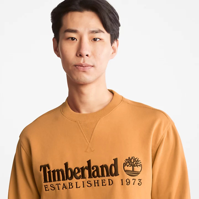 Мъжко горнище Est. 1973 Logo Crewneck Sweatshirt for Men in Yellow TB0A2FEQP47 02