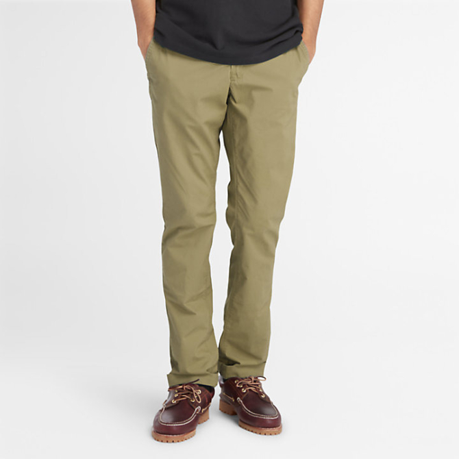 Мъжки панталон Poplin Chinos for Men in Green TB0A5TUQ590 01