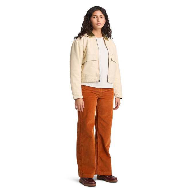 Дамски панталон Corduroy Wide Leg Pant for Women in Orange TB0A5ZVB888 06