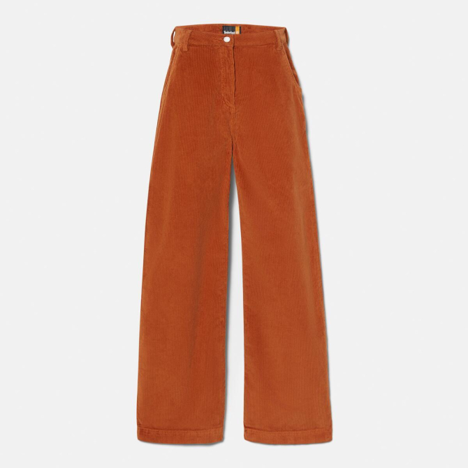 Дамски панталон Corduroy Wide Leg Pant for Women in Orange TB0A5ZVB888 05