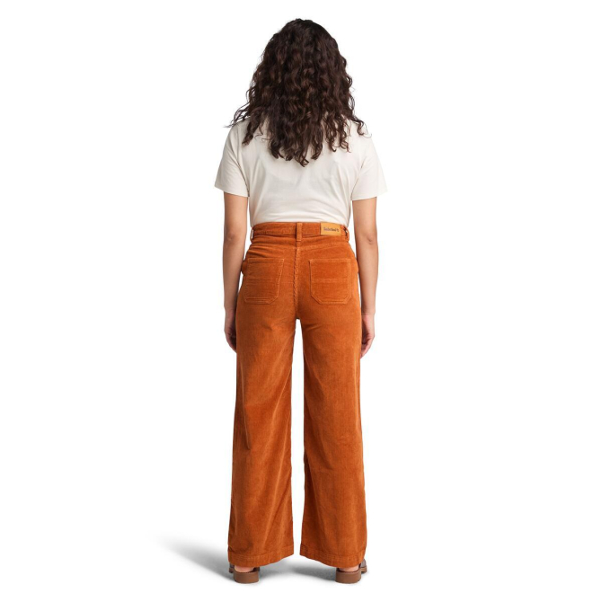 Дамски панталон Corduroy Wide Leg Pant for Women in Orange TB0A5ZVB888 08