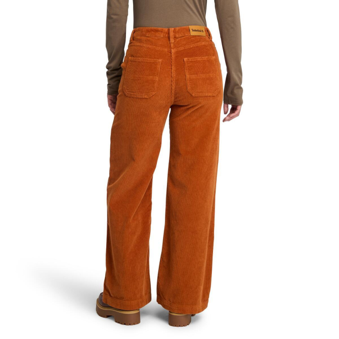 Дамски панталон Corduroy Wide Leg Pant for Women in Orange TB0A5ZVB888 04