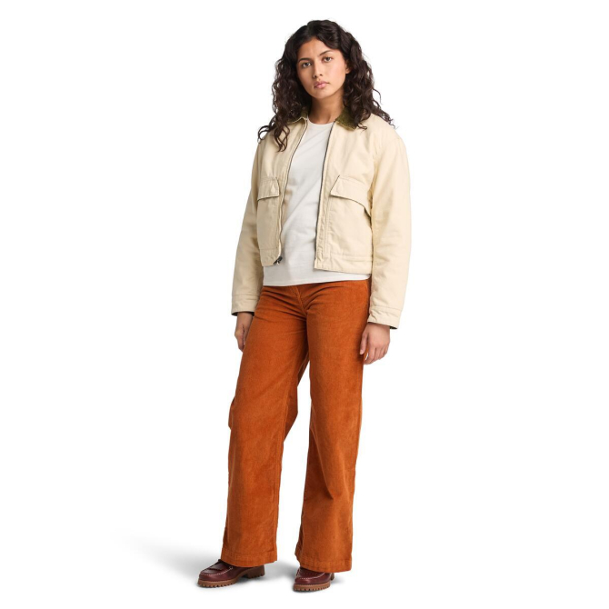 Дамски панталон Corduroy Wide Leg Pant for Women in Orange TB0A5ZVB888 09