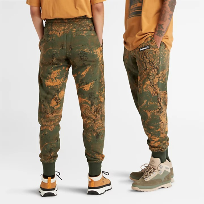 Мъжко долнище All Gender Tracksuit Bottoms in Green/Orange Print TB0A66Y9DK3 03