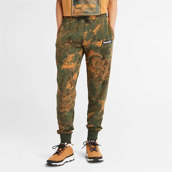 Мъжко долнище All Gender Tracksuit Bottoms in Green/Orange Print TB0A66Y9DK3 01