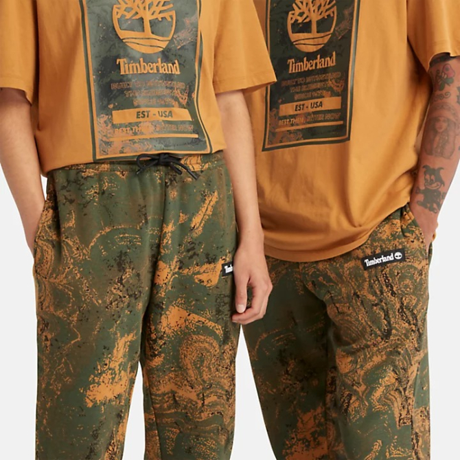 Мъжко долнище All Gender Tracksuit Bottoms in Green/Orange Print TB0A66Y9DK3 02