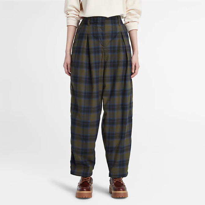 Дамски панталон Plaid Trousers for Women in Green TB0A6RZW302 05