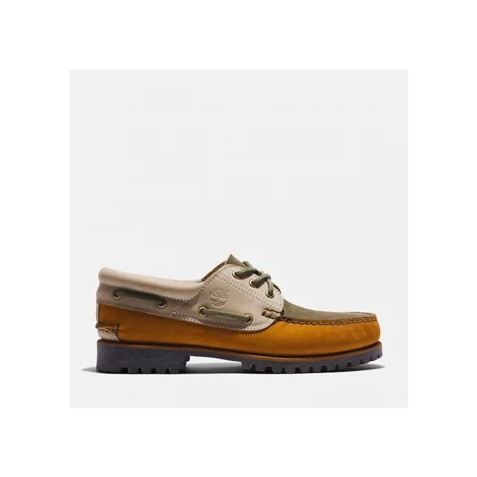 Мъжки мокасини 3-Eye Lug Handsewn Boat Shoe for Men in Yellow TB0A5P5M231 01