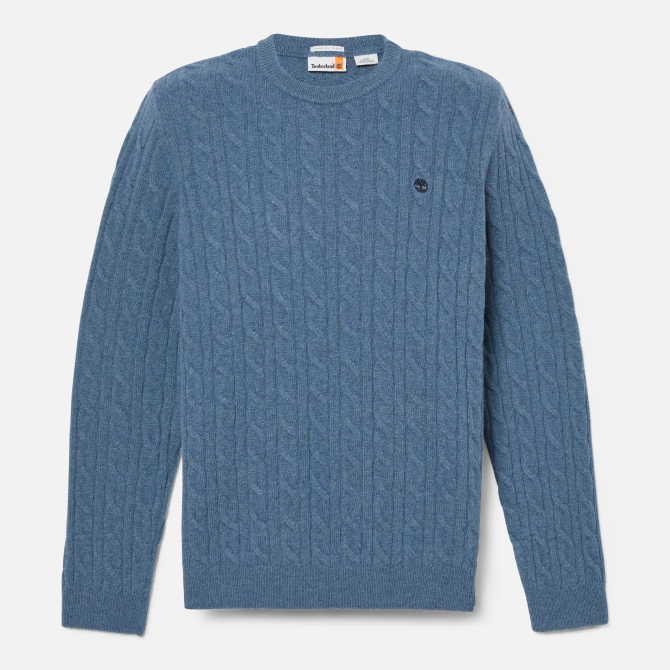 Мъжки пуловер Phillips Brook Cable Crew Neck Jumper for Men in Blue TB0A2CEQ081 05