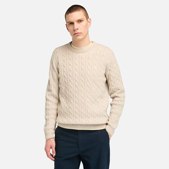 Мъжки пуловер PHILLIPS BROOK Cable Crew Neck Sweater ANGORA HEATHER TB0A2CEQEGM 03