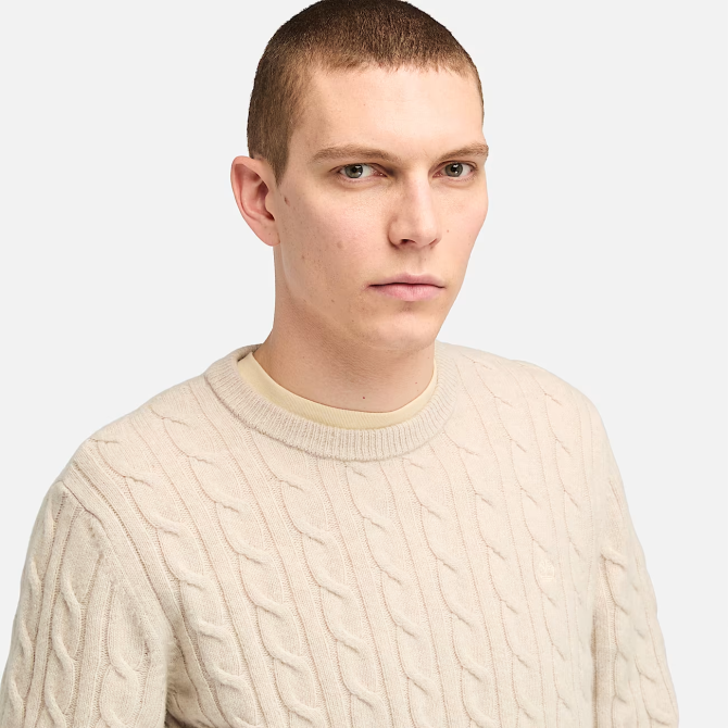 Мъжки пуловер PHILLIPS BROOK Cable Crew Neck Sweater ANGORA HEATHER TB0A2CEQEGM 04
