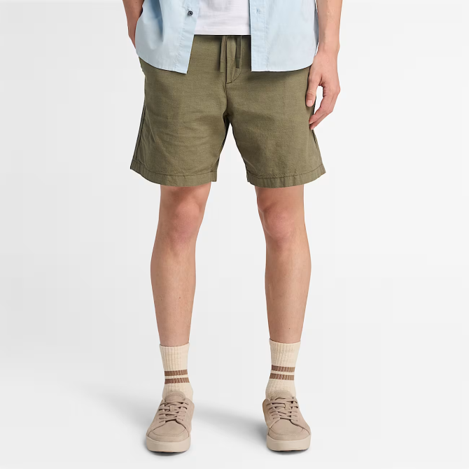 Мъжки шорти Cotton Linen Shorts for Men in Green TB0A2FD5J20 01