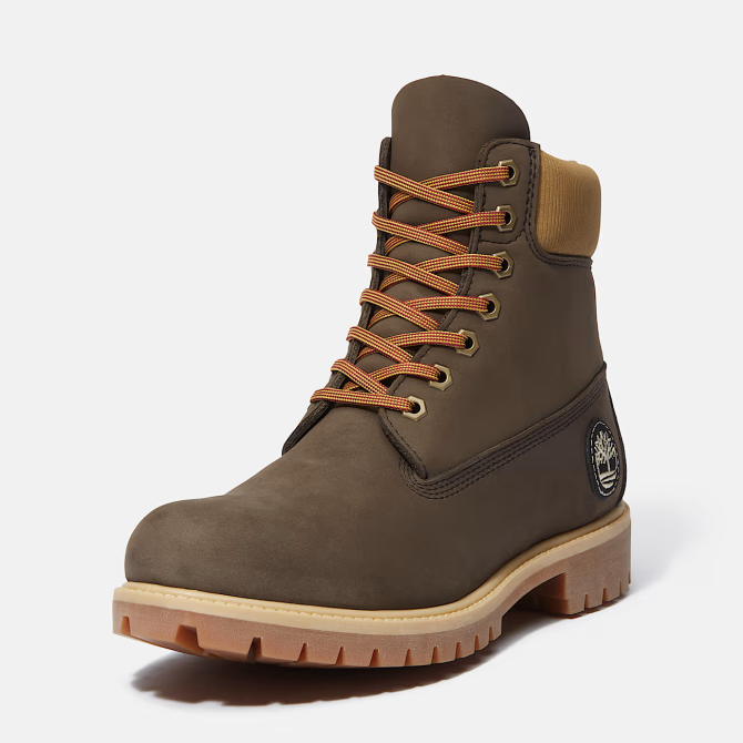 Мъжки обувки Timberland Premium 6 INCH LACE UP WATERPROOF BOOT DARK BROWN NUBUCK W OLIVE TB0A2P6WA4J 03