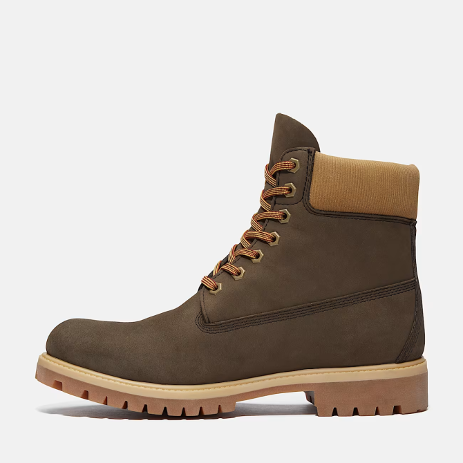 Мъжки обувки Timberland Premium 6 INCH LACE UP WATERPROOF BOOT DARK BROWN NUBUCK W OLIVE TB0A2P6WA4J 05