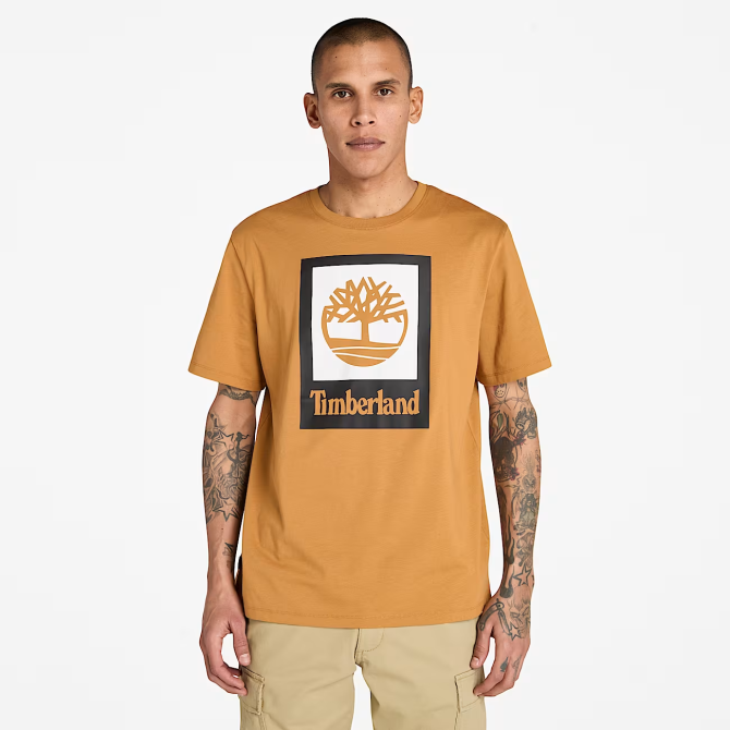 Унисекс тениска STACK LOGO Colored Short Sleeve Tee WHEAT BOOT TB0A5QS2P47 02