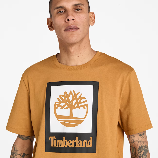 Унисекс тениска STACK LOGO Colored Short Sleeve Tee WHEAT BOOT TB0A5QS2P47 04