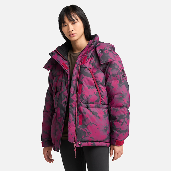 Дамско яке Howker Recycled Down Printed Puffer Jacket for Women in Dark Red TB0A5ZBFEFY 01