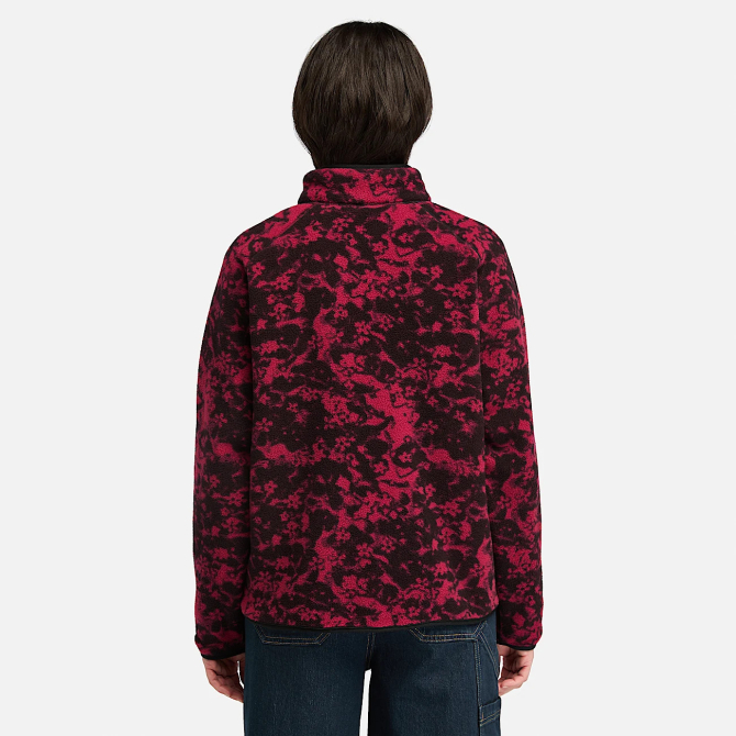 Дамско яке Printed Full-Zip High Pile Fleece Jacket for Women in Dark Red TB0A5ZUQEFY 05