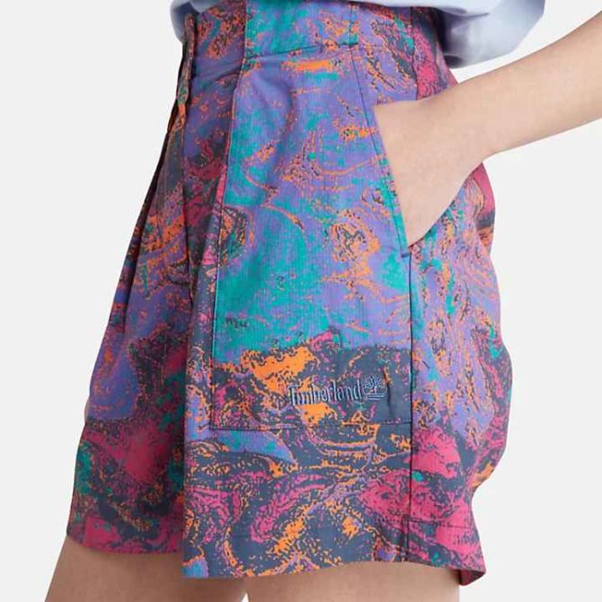 Дамски къс панталон Psychedelic Printed Shorts for Women in Purple TB0A6AP1DK4 01