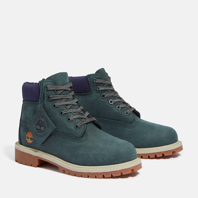 Детски обувки Timberland Premium 6 INCH LACE UP WATERPROOF BOOT DARK GREEN NUBUCK TB0A6BETEO6 02