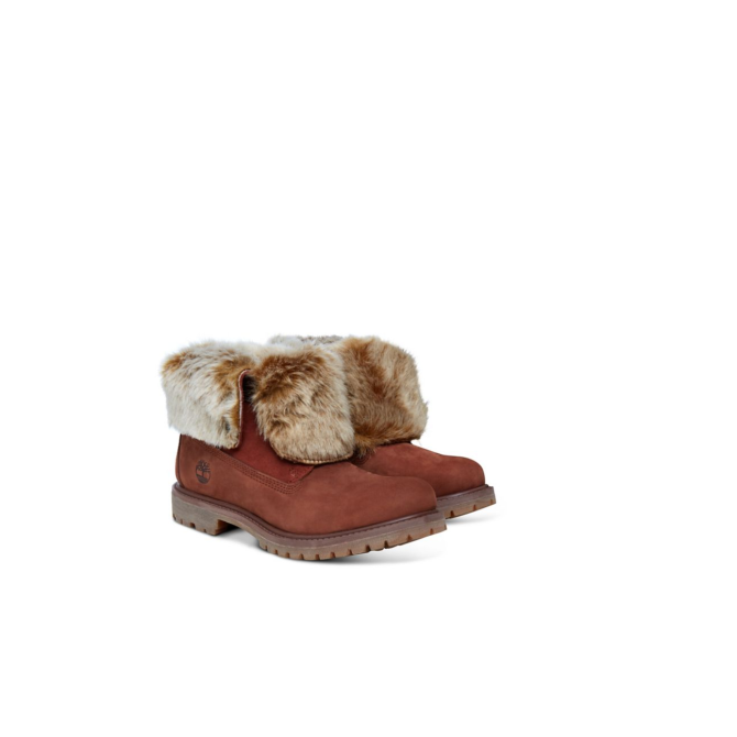 Дамски боти Authentics Faux Fur Boots Cognac A19D2 04