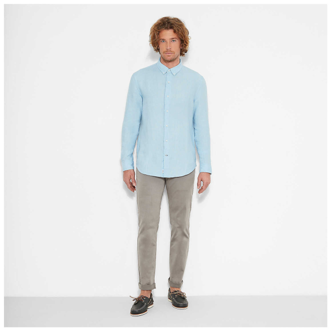 Мъжка риза Mill River Linen Shirt Blue 1KTEI70 04