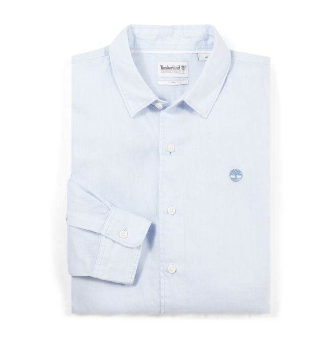Мъжка риза Mill River Linen Shirt for Men in Light Blue