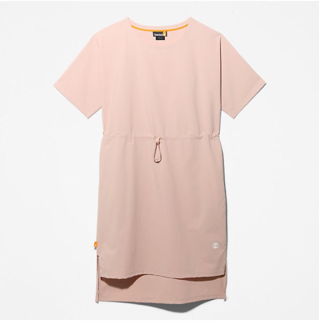 Дамска рокля Drawstring T-Shirt Dress for Women in Light Pink