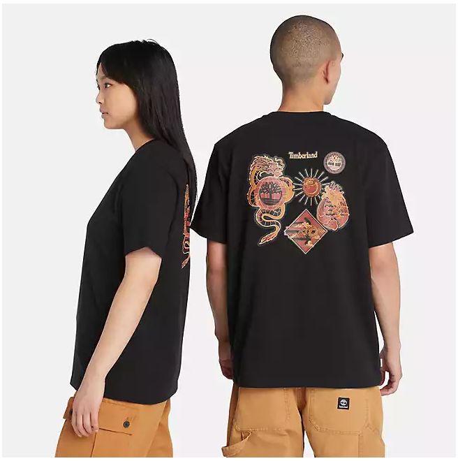 Унисекс тениска Lunar New Year Short Sleeve Graphic T-Shirt in Black