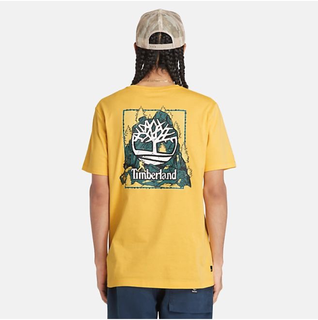 Мъжка тениска Back Graphic T-Shirt for Men in Yellow