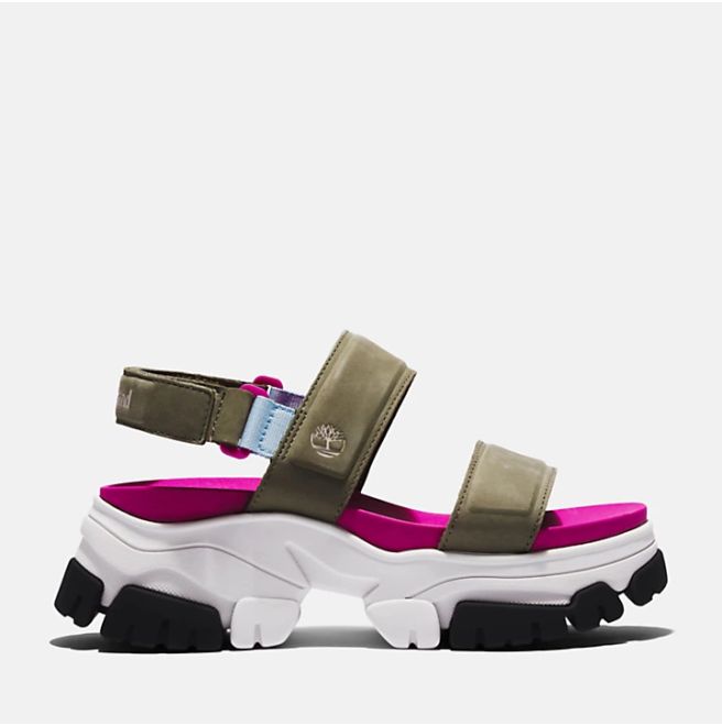 Дамски сандали Adley Way Backstrap Sandal for Women in Green/Pink