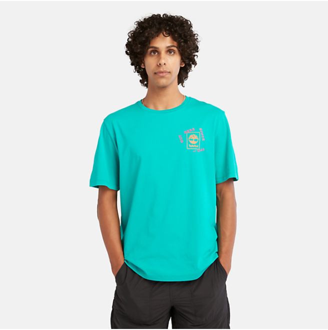 Мъжка тениска Hiking Vintage Graphic Tee for Men in Teal