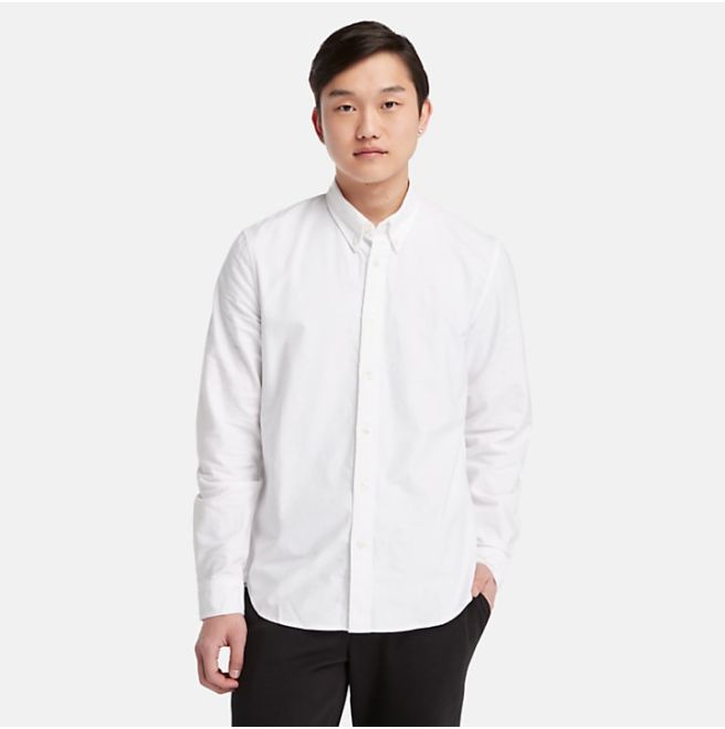 Мъжка риза Long Sleeve Oxford Shirt for Men in White