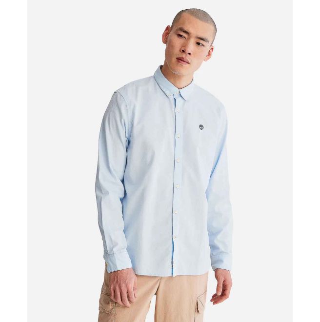 Мъжка риза LS Ela River Elevated Oxford Solid Shirt in Blue