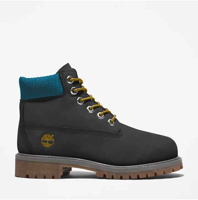 Детски боти Timberland® Premium 6 Inch Boot for Youth in Black/Blue