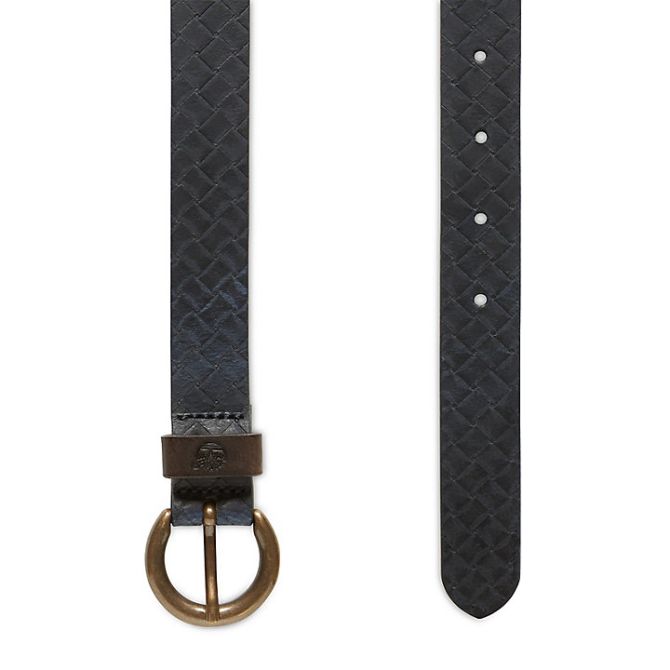 Дамски колан Textured Leather Belt for Women in Blue A1DEA484 02