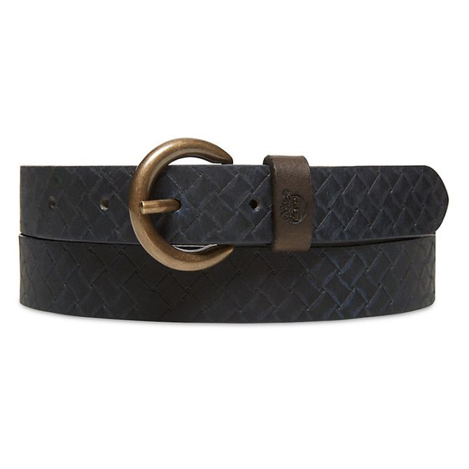 Дамски колан Textured Leather Belt for Women in Blue A1DEA484 01