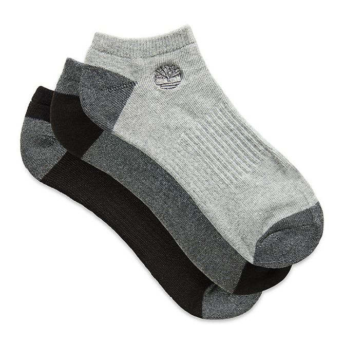 Мъжки чорапи Three-Pair No Show Socks for Men in Grey/Black A1EBOM05 01