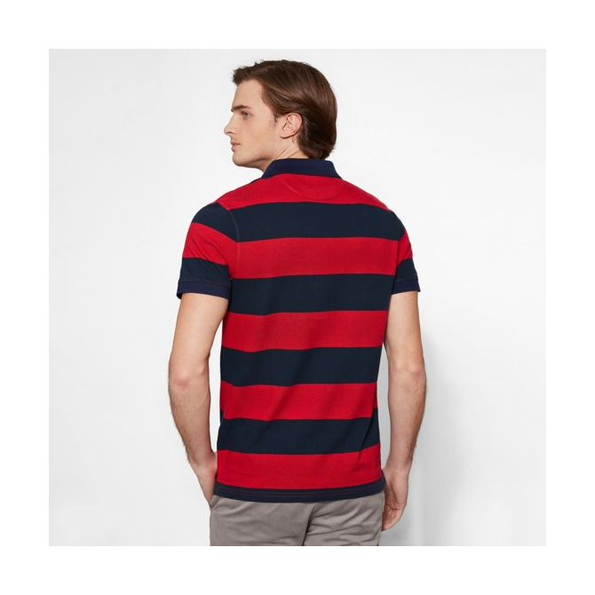 Мъжка тениска Millers River Stripe Polo Shirt Red A1KEXJ84 03