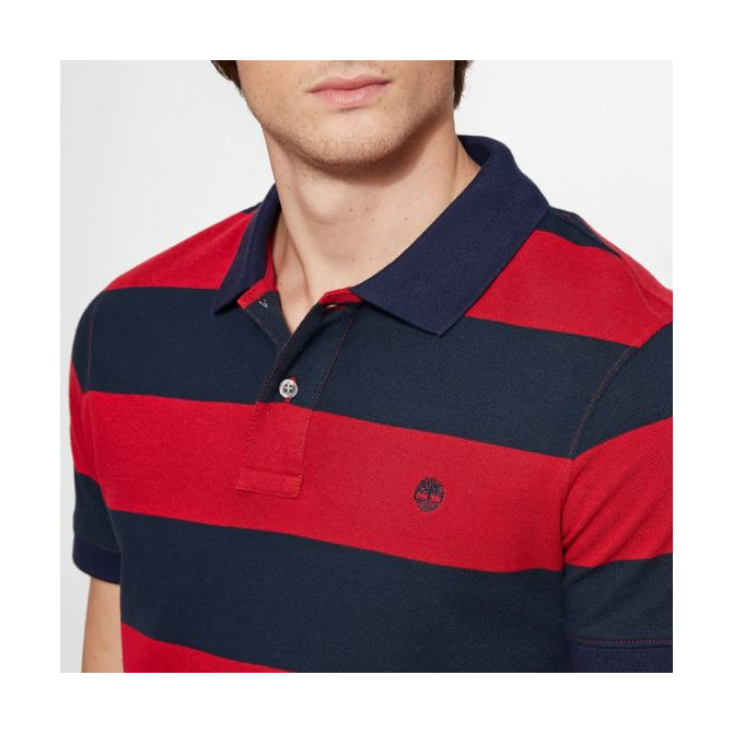 Мъжка тениска Millers River Stripe Polo Shirt Red A1KEXJ84 04