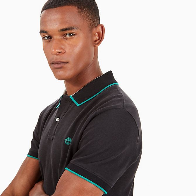 Мъжка тениска Tipped Piqué Polo Shirt for Men in Black A1MF1001 04