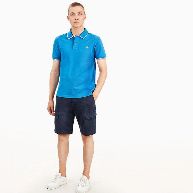 Мъжка тениска Tipped Piqué Polo Shirt for Men in Blue A1MF1F42 03