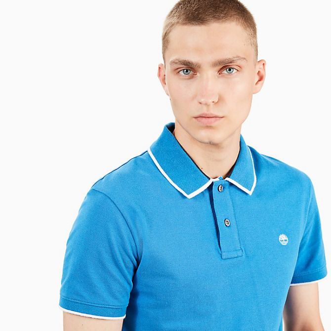 Мъжка тениска Tipped Piqué Polo Shirt for Men in Blue A1MF1F42 02