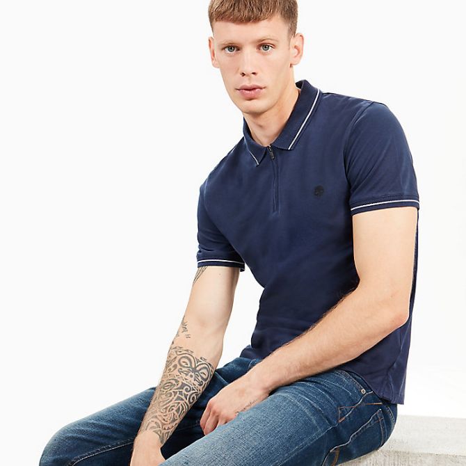 Мъжка тениска Polo Shirt for Men with Zip in Navy A1NL6TB9 03
