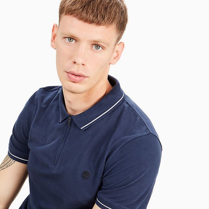 Мъжка тениска Polo Shirt for Men with Zip in Navy A1NL6TB9 04