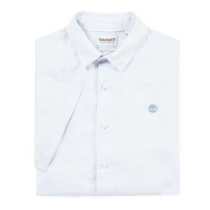 Мъжка риза Mill River Linen Shirt for Men in Light Blue TB0A1NW7P85 01