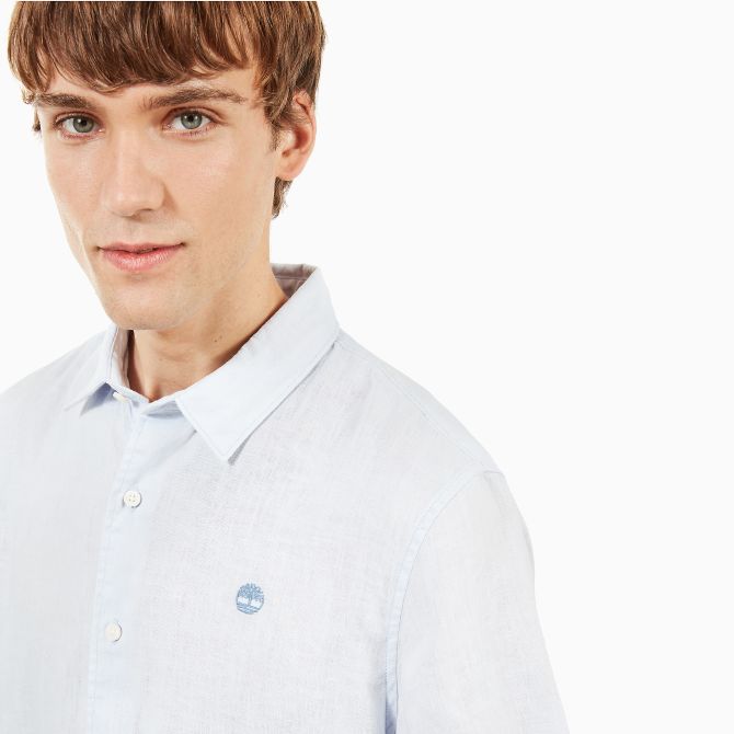 Мъжка риза Mill River Linen Shirt for Men in Light Blue TB0A1NW7P85 02