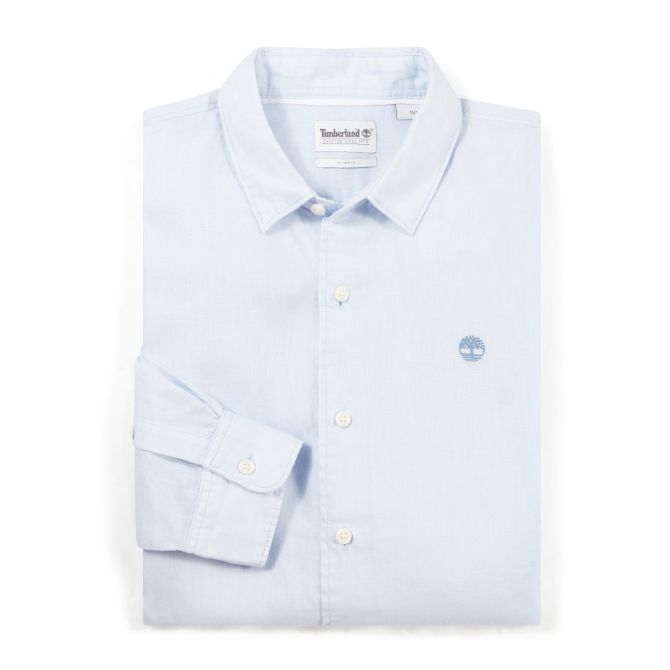 Мъжка риза Mill River Linen Shirt for Men in Light Blue TB0A1NW8P85 01