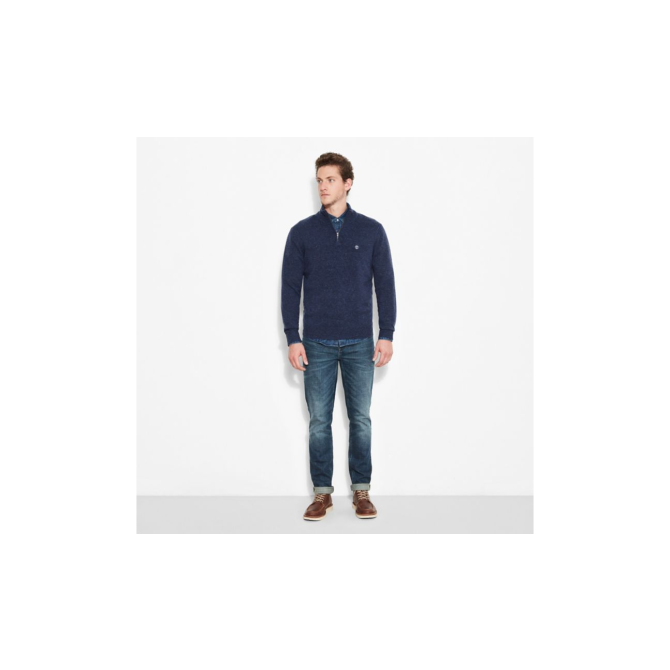 Мъжки пуловер Beech River Merino Zip Jumper Blue A1RGA433 04