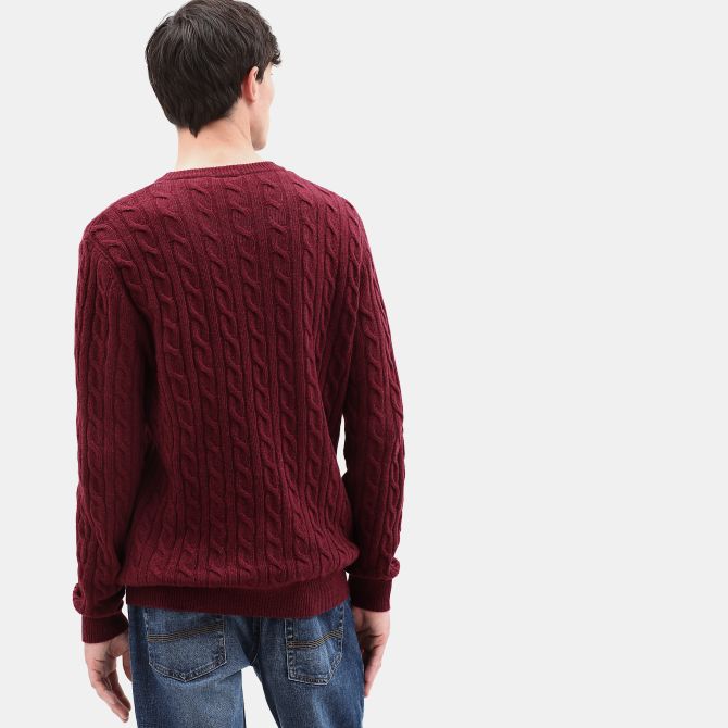 Мъжки пуловер Phillips Brook Cable Sweater for Men in Red TB0A1WE8V15 03